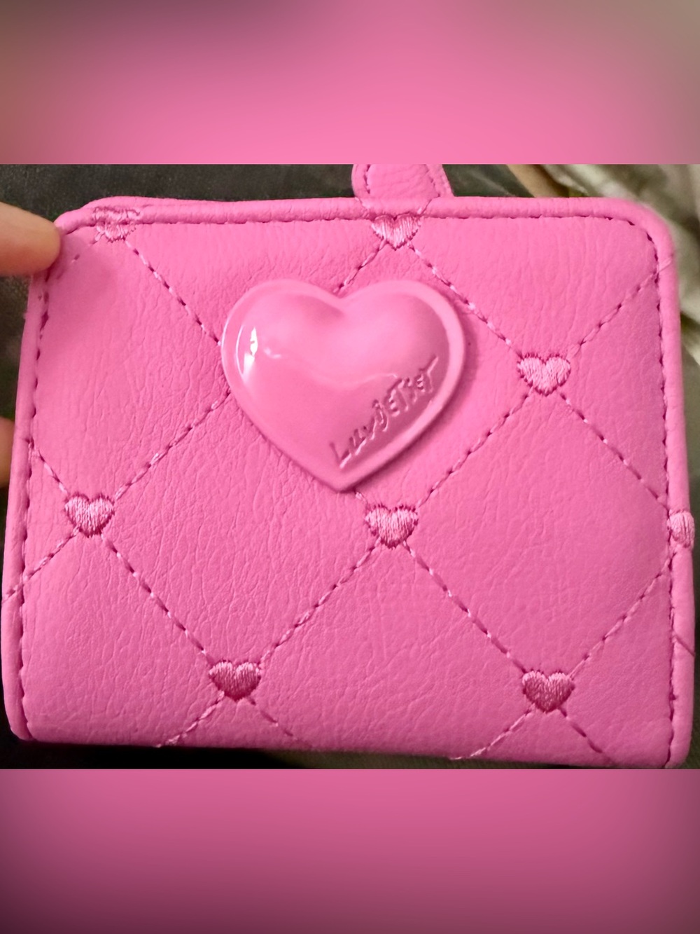 Betsey Johnson Luv Betsey Pink Quilted Heart Wallet